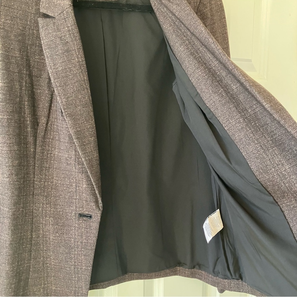 Nanette Lepore Plaid Window Pane Ponte Single-Button Lined Blazer in Brown (10) - Picture 8 of 12